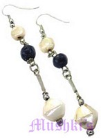 Glass bead hanging earring - click here for large view